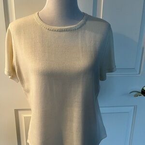 Chic Cream Short Sleeve Top